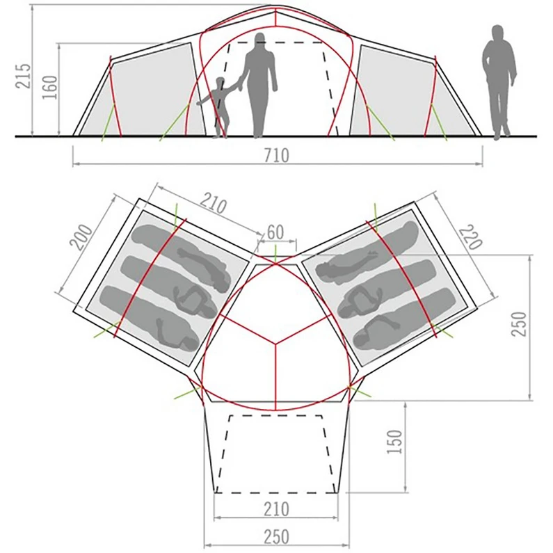 VAUDE Badawi Long Tent 4 VAUDE Badawi Long Tent - Afbeelding 2